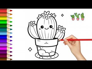How to Draw a Cute Cactus for Kids!