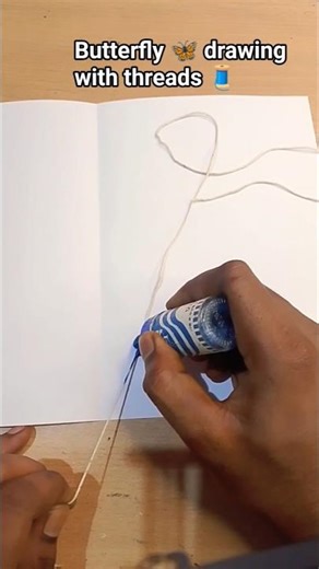 butterfly drawing techniques with threads 🧵#viral #shorts #subscribe