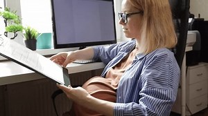 Pregnancy Work Female Professional Desk Maternity Stock Footage Video (100% Royalty-free) 3484809457 | Shutterstock