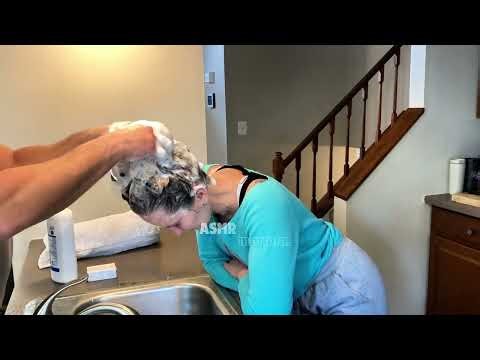 ASMR Forward Hair Shampooing by the Sink Teaser!