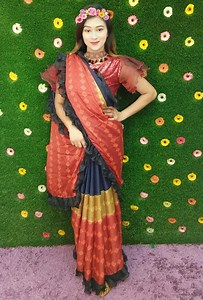 12K views · 682 reactions | Beautiful Red saree with gorgeous blouse  | Nice Dresses | Facebook