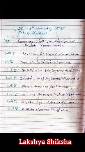 Bsc 3rd semester botany syllabus 2025 | bsc 2nd year 3rd semester botany syllabus | #bscbotany