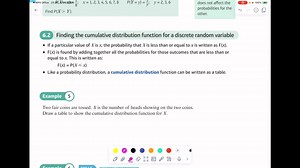 Alevel 数学 Edexcel S1 Chapter 6.2 Cumulative Distribution Function