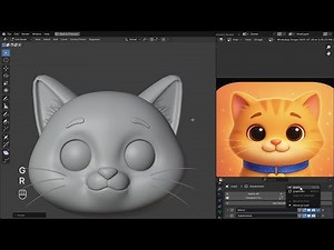 stylized Cat face Modeling timelapse | Blender 4.5.0