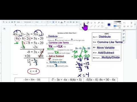 Multi-step Equations with Variables on Both Sides of the Equal Sign!