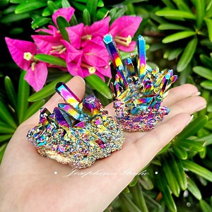 Titanium Rainbow Aura Quartz Cluster - Rainbow Aura Crystal Point - Aura Quartz Crystal Specimen Chunk - Healing Crystal - Home Decor Gift - Etsy