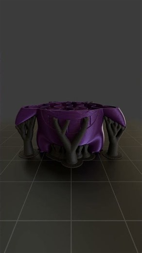 Gengar 3D Printing on Repeat! 👻💜 | Satisfying Blender Loop #Shorts