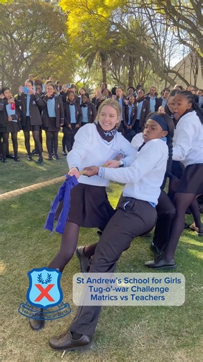 22K views · 212 reactions | Most exciting 30 seconds of the year!! The annual Tug-o’-war challenge between the Matrics and their teachers! The teachers showed their prowess and teamwork, by being victorious - again this year! Go, Team Teachers!!  #teamwork #bestteachers #allgirladvantage #standrewsschoolforgirls #skilledforlife❌️ #heritage #traditions  Caterina Cannone | St Andrew's School for Girls | Facebook