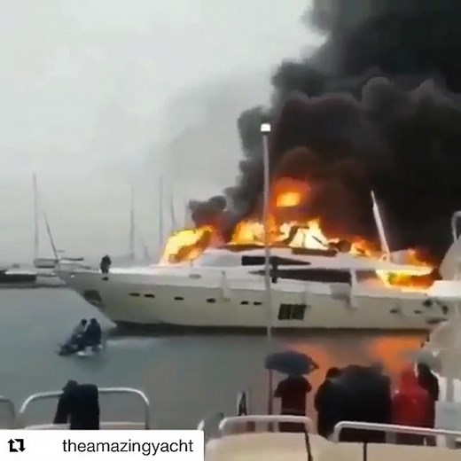 There is actually a boat burning in the water, no one is able to catch it. #boating #boatlife #boat #boatinglife #boatforsale #boats #cigaretteboat #cigarette #experimental #screamandfly #flying #outboards #boat #boathumor #boats #boatdetailing #boatforsale #boatinglife #boating #boatlife #funny #bajaboats | United Adventure