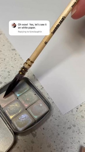 15K views · 418 reactions | Our Ghost watercolour paint swatches on white paper. This collection of colourshift paints are excellent for layering over regular watercolours. #watercolour #ghostpaint | Shimmer Drops Paint | Facebook