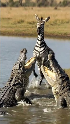 Zebra vs Crocodile – Incredible Lake Escape in the Wild #wildlife