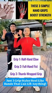 Just 3 Grip Styles Steel Like Hands That Can Lift Anything! Did you know grip strength affects up to 70% of your performance in the gym and in sports? With just 3 simple grip techniques, you’ll notice stronger hands – pull-ups feel lighter, heavy lifts more secure, and… even opening stubborn jars becomes effortless! #GripStrength #HandPower #BetterLifts #GripLikeAPro #StrongHands | Taichi with Madam