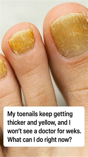 105K views · 249 reactions | My toenails keep getting thicker and yellow… and with my doctor unavailable for weeks, I’m desperate for safe things I can do right now. | Useful Tips | Facebook