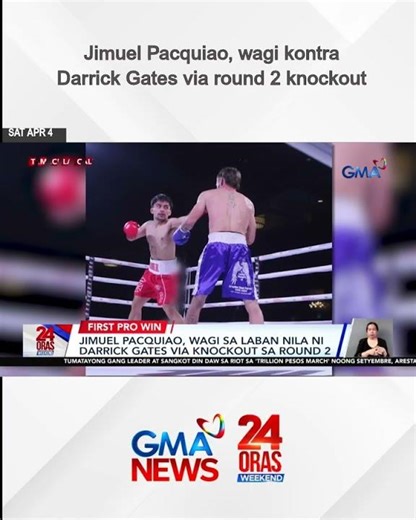 Jimuel Pacquiao, wagi kontra Darrick Gates via round 2 knockout | 24 Oras Weekend