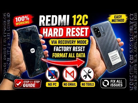 Redmi 12C Hard Reset via Recovery Mode 🔥 | Factory Reset & Format All Data (2026)