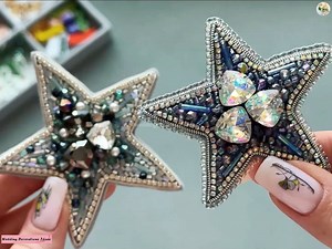 1.8K views · 27 reactions | How to Make Beaded Brooch for Beginners ⭐  Materials   Hard wire  Jewelry pliers  Artificial leather  Rhinestone chain  Beading mat  Jewelry glue  11/0 beads  Thin fishing line  Hard felt  Beading needles  Thimble  Brooch pin  Glass beads  Crystals in frames  4 mm beads  Triangular beads  8/0 toho beads  3 mm rondels | Wedding Decoration Ideas | Facebook