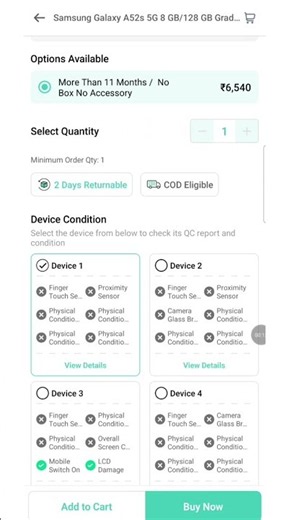 samsung A52s 5g Grade D-