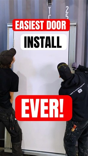 NO WELDING NEEDED Door Install on Shipping Container #diy #container #shorts #asmr