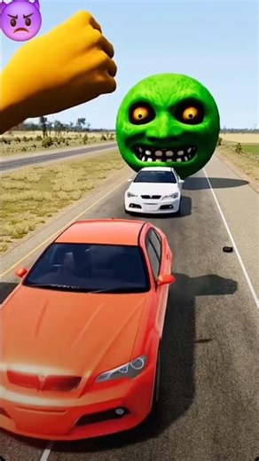 GIANT MONSTER BALL vs CARS 😱💥 Crazy Highway Smash! #shorts #gaming