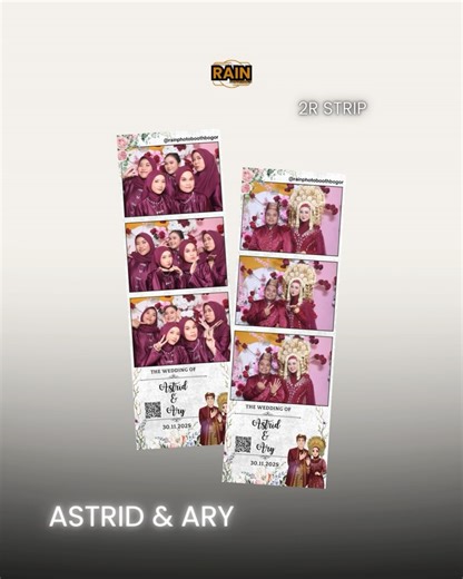 RAIN PHOTOBOOTH BOGOR on Instagram: "Photobooth wedding unlimited print, semua tamu bawa pulang kenangan dari acaramu 🤩 Ingin momen spesialmu lebih berkesan? Jangan lewatkan pengalaman seru di photobooth kami! 📸🎉 @rainphotoboothbogor 🎁 Unlimited Prints 🎁 Full Package 🎁 Free Send Email 🎁 Free GIF / Boomerang 🎁 Free Chosen Model (Photo strip / Photocollage) 🎁 Free Custom Design 🎁 Negotiable Contact Person : ☎️ WhatsApp : 0822-1088-2265 📍JABODETABEK (FREE TRANSPORT) #photobooth #photoboo