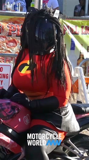 Motorcycle Cosplay Elastigirl Costume #biketoberfest #motorcycle #bikelife #moto #biker