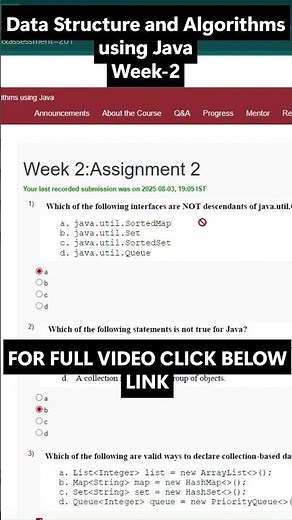 NPTEL Data Structures & Algorithms Using Java Week 2 Assignment Answers | NOC25‑CS148 | Jul–Dec 2025