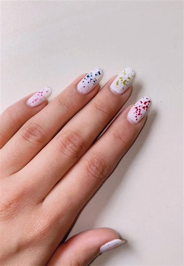 Easy Cotton Dab Nail Art 💅🏻 | 5 Color Splash Design 🌈 |