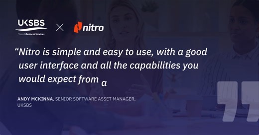 From a seamless three-week pilot program to a highly successful launch. 🚀 Learn how @UKSBS made the switch to #Nitro—and reduced costs along the way! bit.ly/3V9Rthh #PDF #eSign #analytics #goNitro | Nitro