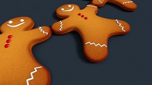 Animation with traditional gingerbread man Christmas cookies. Loopable. HD