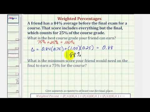 Ex: Weighted Average - Determine an Ending Percent or Grade of a Weighted Average