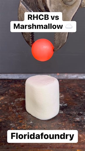 645K views · 4K reactions | RHCB vs Marshmallow ☁️#Satisfying #Experiment #ASMR #Marshmallow #RHCB | Florida Foundry | Facebook