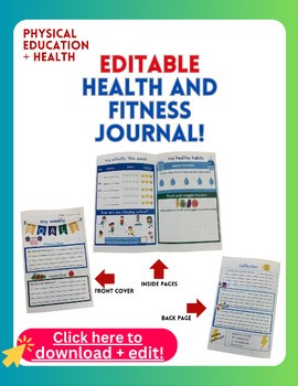 Printable and Editable PE Journal - Fitness Goals, Nutrition, and Reflection!
