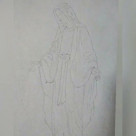 رسم مريم العذراء draw Mariam