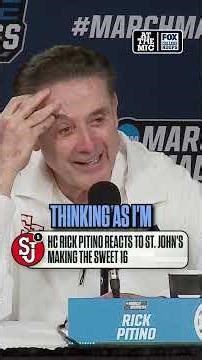 St John's HC Rick Pitino reacts to the final play that sent his team to the sweet 16 🏀 #rickpitino