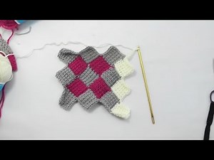 Tunisian Crocheting | Baby Blanket | Entrelac in Rounds | Veronika Hug
