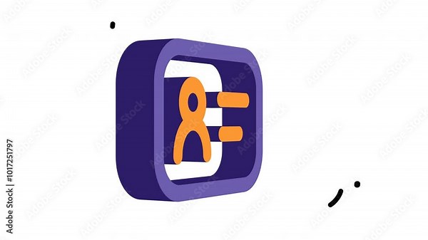 Purple rectangle with orange person icon and two lines. Suitable for business presentations or social media posts about teamwork and leadership.
