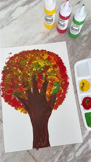 Fall Tree Painting for Kids 🍁