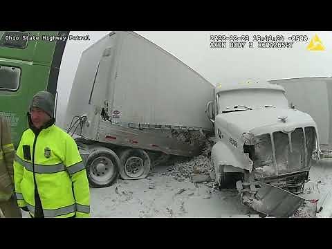 Trooper's video shows scene from massive pileup on the Ohio Turnpike that killed four