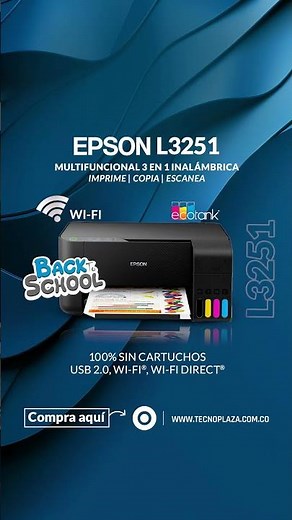 Epson Impresora L3251 Multifuncional 3 En 1 Ecotank