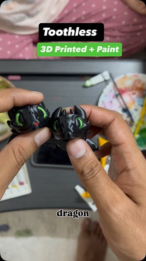 Almost Engineered by Keshav on Instagram: "We 3D printed Toothless from How to Train Your Dragon — but instead of just showing it off, we turned it into a painting challenge 🎨🖤 Same base print, totally different results. Now the real question is: who did it better? Vote below 👇 #3DPrinting #Toothless #nightfury #PaintingChallenge #3DPrintedArt"