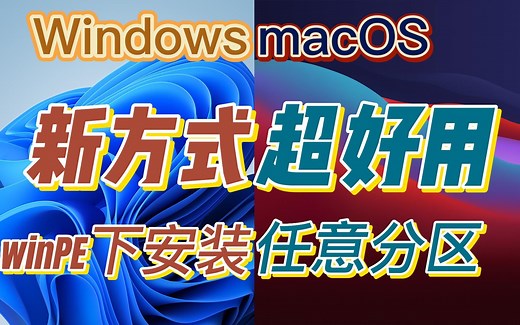 winPE下安装macOS、Windows双系统到任意分区