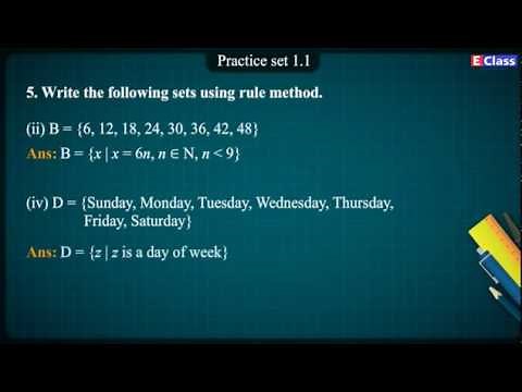 Std 9, Mathematics-1, Ch 1 - Sets, English Medium, Maharashtra Board Syllabus.