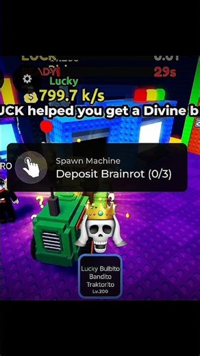 I GOT 200 LEVEL LUCKY DIVINE🔥. #roblox #escapetsunamiforbrainrots #shorts