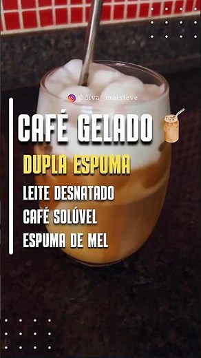 Café gelado com dupla espuma ☕ #cafe