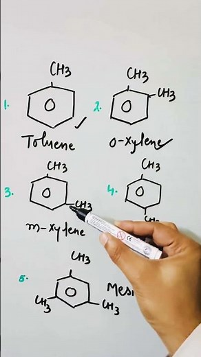 Structure of Xylene and m-xylene #organicchemistry #shorts
