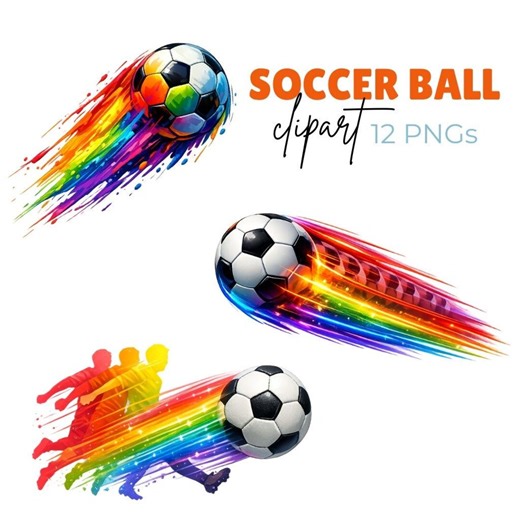 Dynamic Soccer Ball Clipart, Sport Football Graphics, Digital Download, 12 Pngs - Etsy