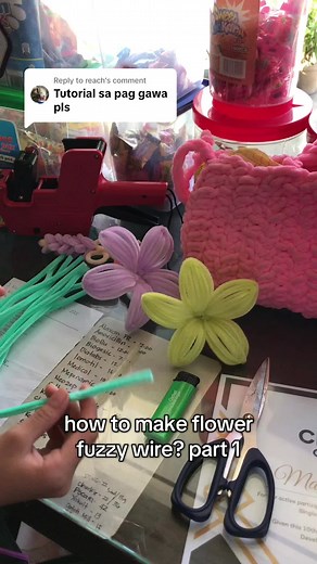 Replying to @reach how to make flowers fuzzy wire #fuzzywire #smallbusiness