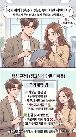 공공계약의 함정? 대금 지급 늦어지면 지연이자 받을 수 있을까?. #국가계약법 #공사계약 #선금 #기성금 #준공금 지연이자