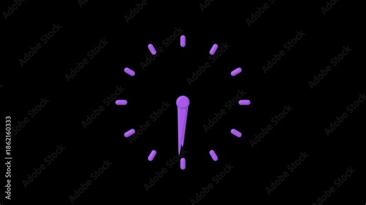 Wall Clock animation. Seamless motion animated footage, time concept. Analog clock spinning animation, alpha channel included.