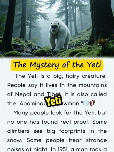 La misteriosa historia del Yeti para niños